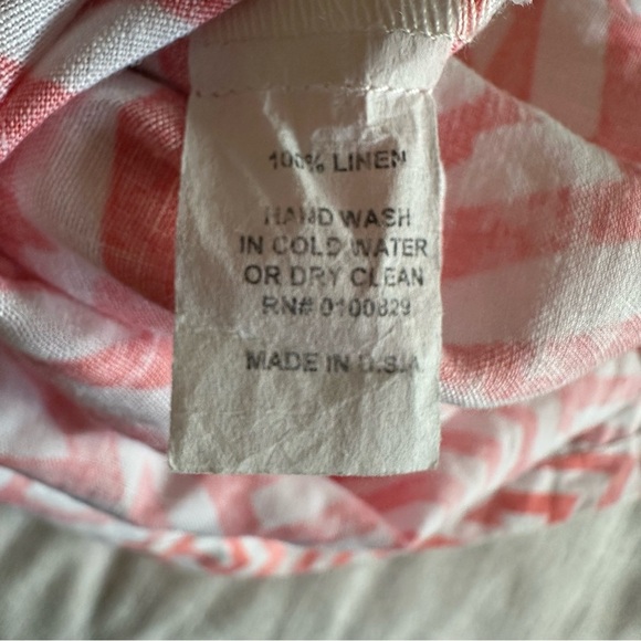 Connie Roberson Shirt Womens L Linen Button Up Geometric Lagenlook Made in USA - Picture 12 of 15